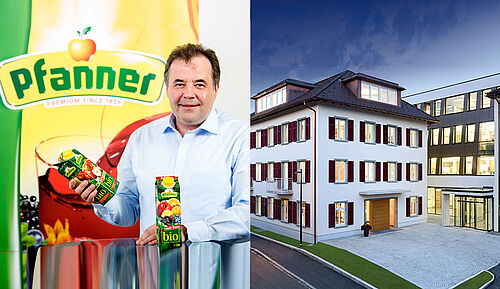 Peter Pfanner und Firmensitz in Lauterach